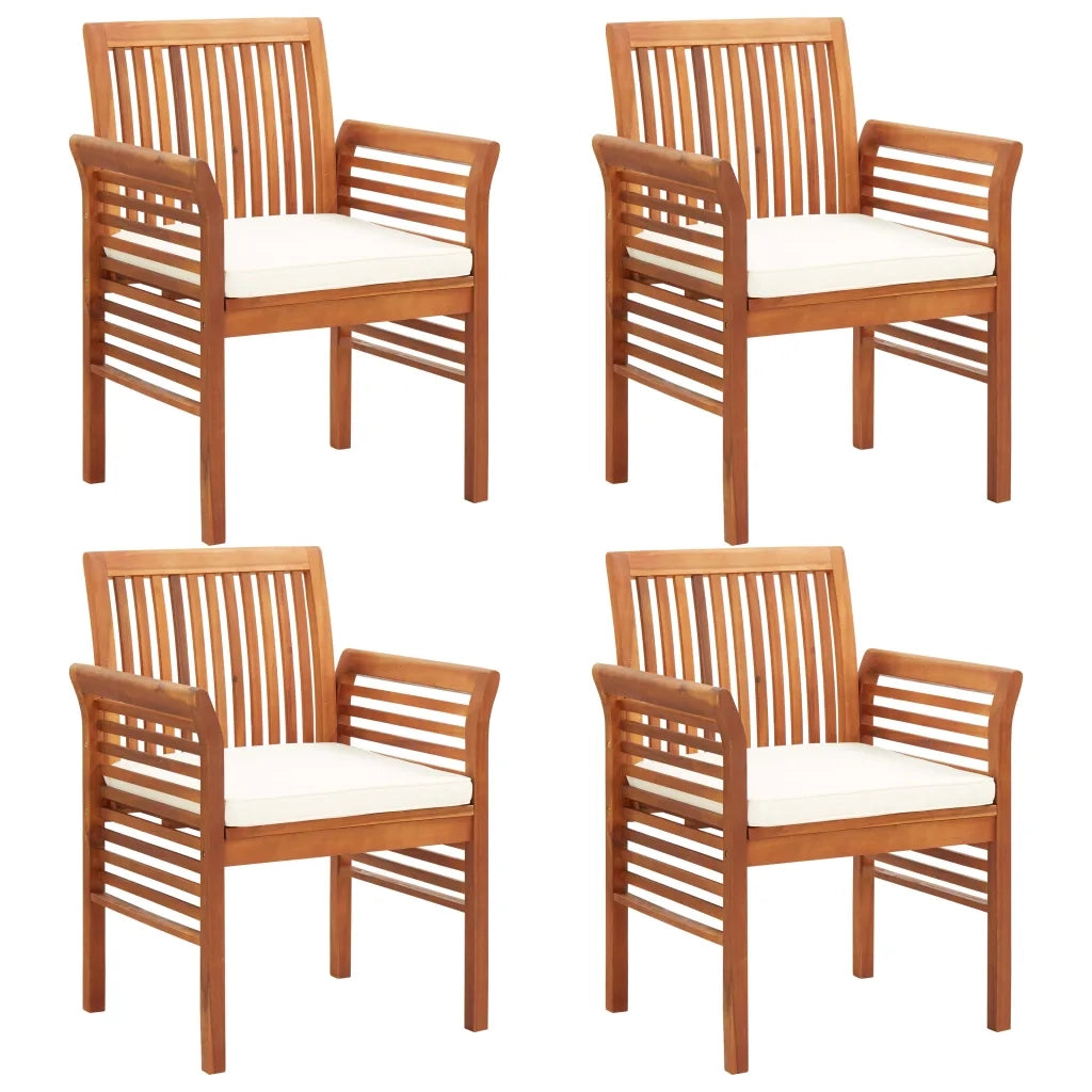 Set da Pranzo da Giardino 5 pz con Cuscini Massello di Acacia 278896