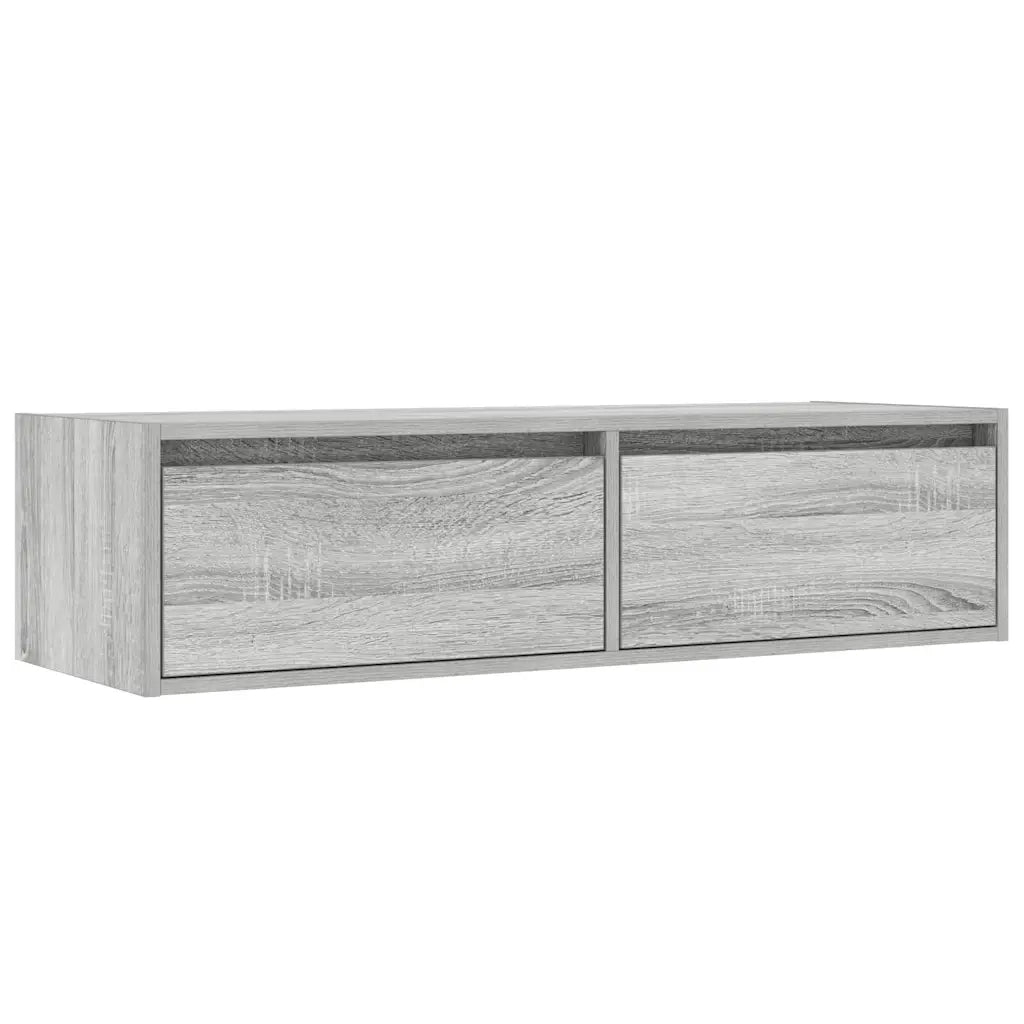 vidaXL Mobile Porta TV con Luci LED Grigio Sonoma 100X35,5x25 cm