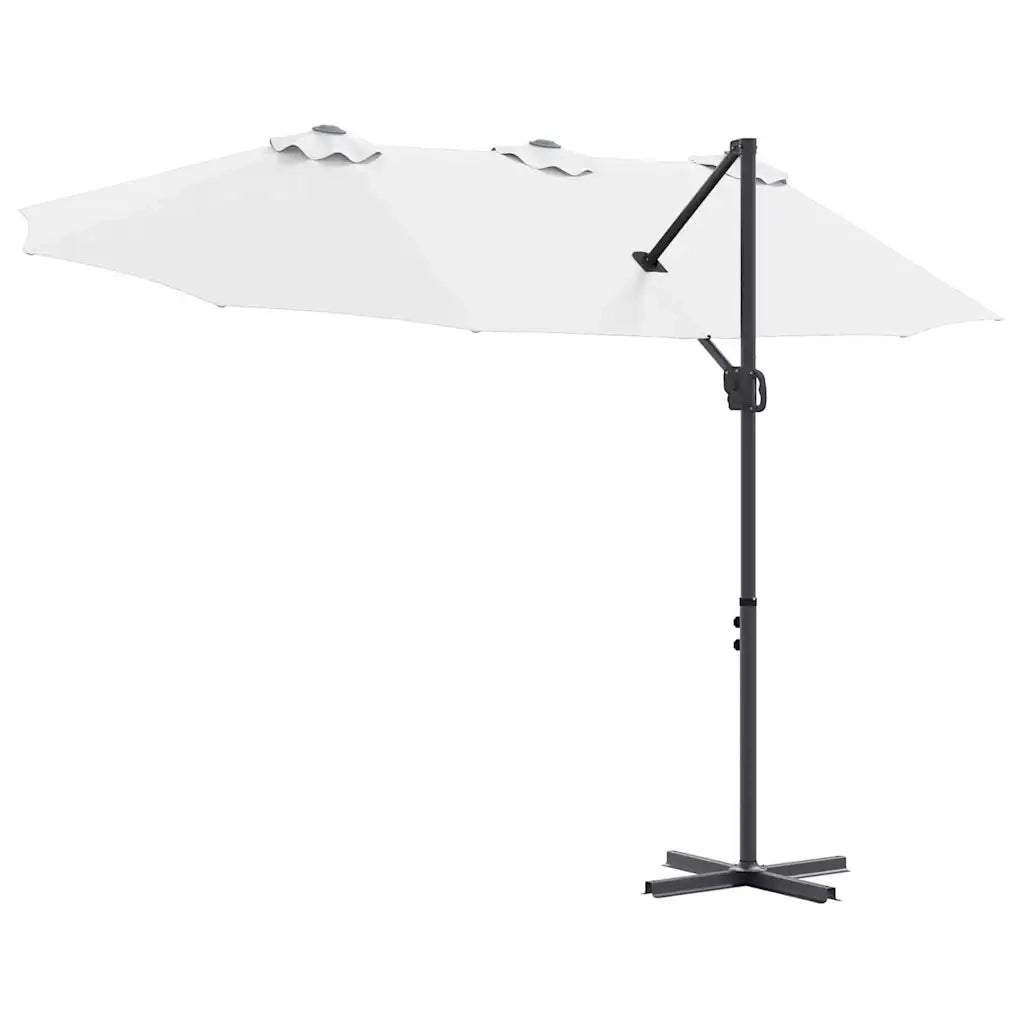 vidaXL Ombrellone a braccio da giardino Sabbia 372 x 198 x 243 cm