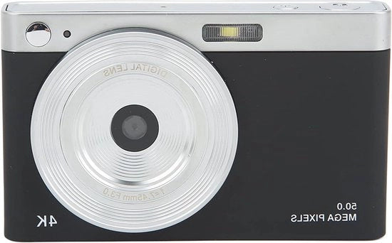 Camera Digitale per Bambini - 288 Pollici IPS HD - Videocamera per Principianti - 4K Camera per Vlogging con Autofocus - 50 MP 16x Zoom - LED Integrato - Portatile con Ricarica per Studenti - Bambini - Nero.