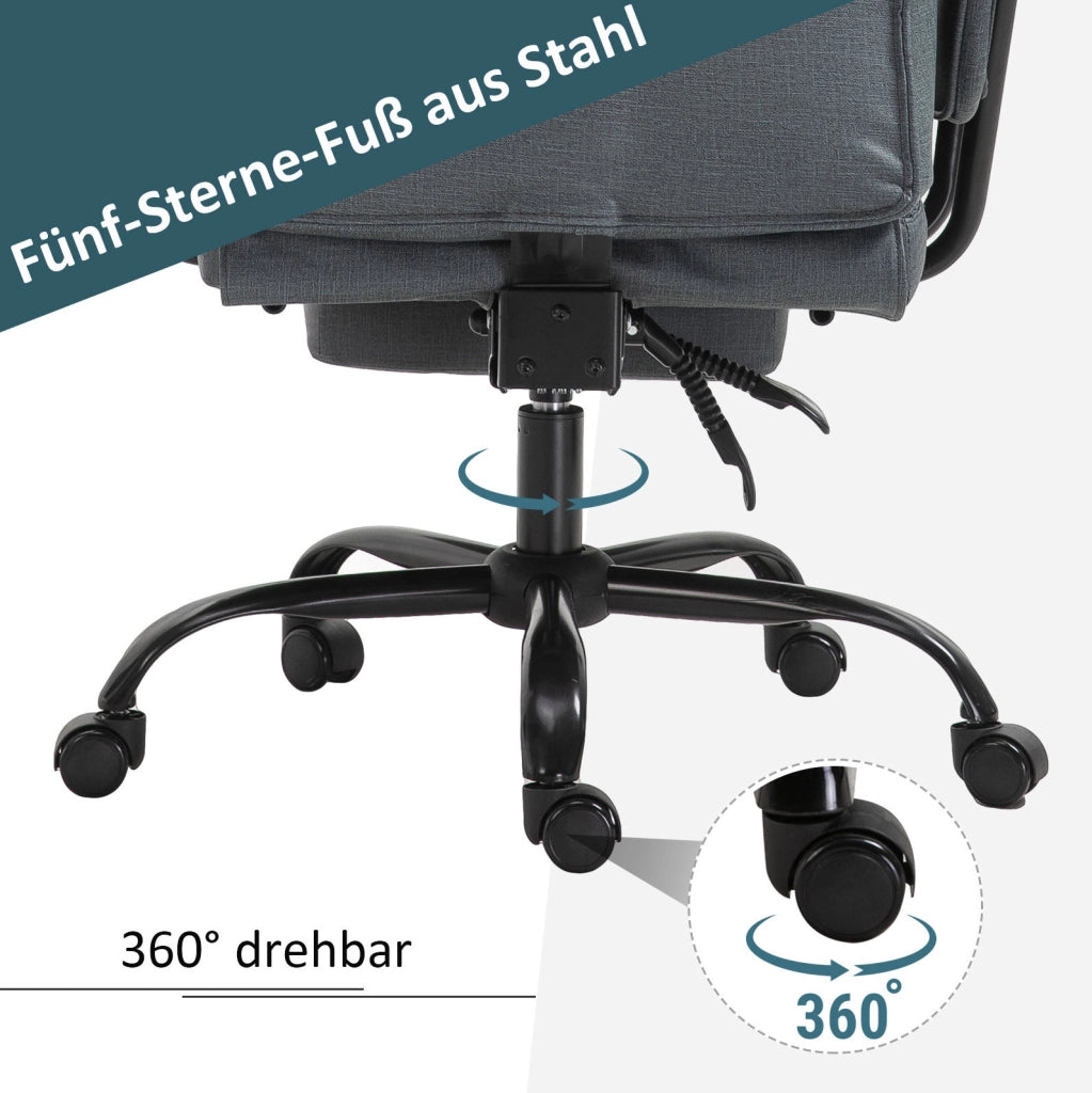 Sedia da ufficio ergonomica reclinabile grigia