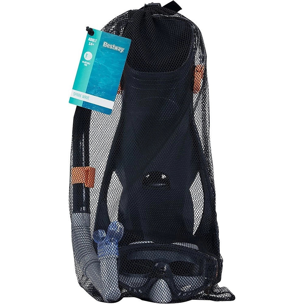 Trade Shop - Set Da Snorkeling Meridian Maschera Boccaglio Pinne 14+ Anni 2 Colori Ass 25020 -