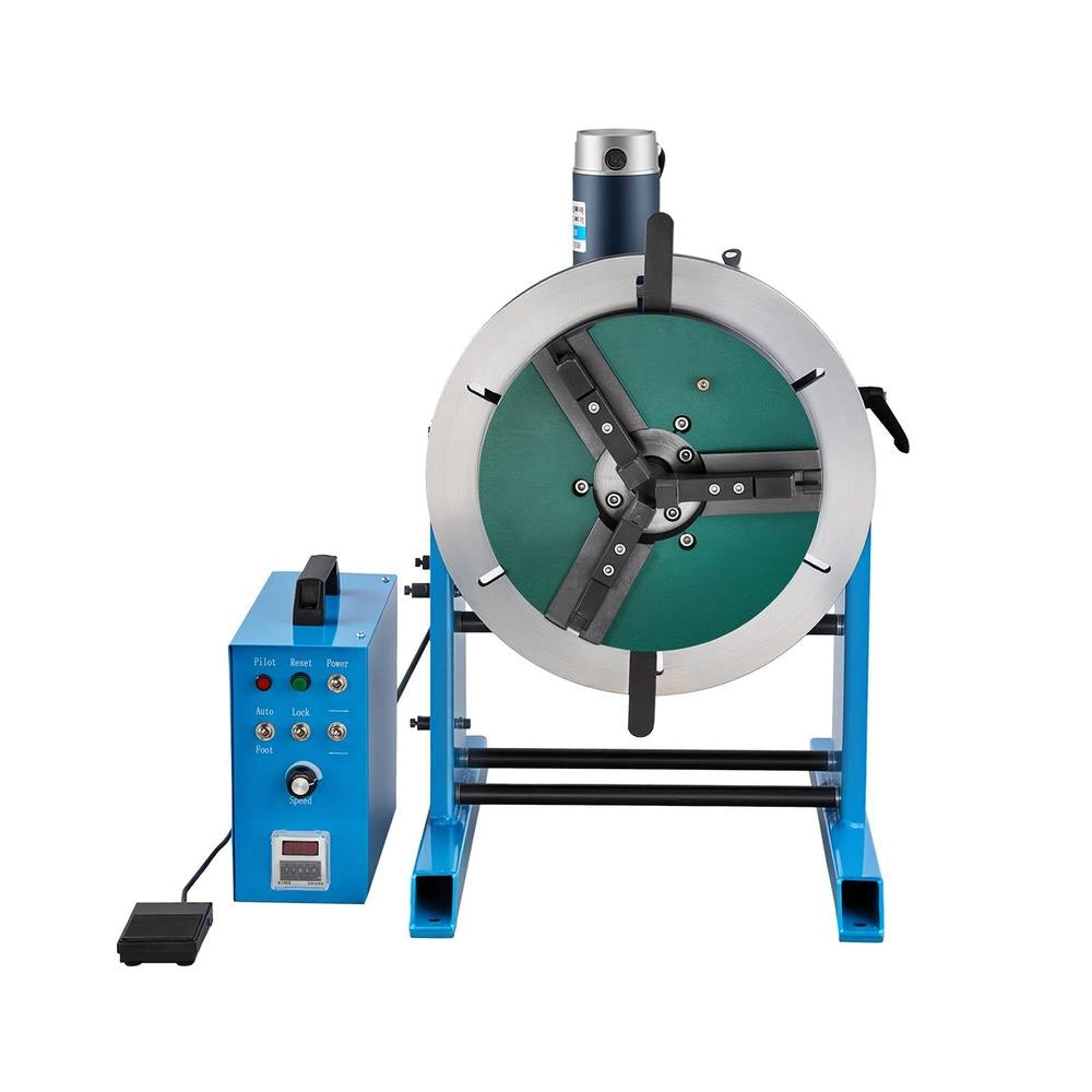 Welding Turntable 200 Kg, Welding Positioner 120 W, Tilt Angle -45° To 90°, Speed Control 0.5–5 Rpm, Electric & Foot Pedal, For Cutting, Grinding & Assembly Work