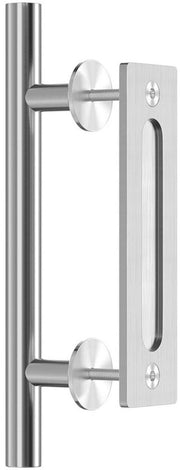 Maniglia scorrevole - maniglia in acciaio inossidabile a doppia faccia - maniglia di trazione e di spinta per una porta di legno - adatta per giardino, soggiorno, cucina, porta in legno - facile da installare - lunghezza totale 30 cm