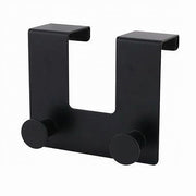 Trade Shop - Appendiabiti Da Porta Con 2 Ganci 12.5x11.5cm Nero Per Asciugamani Vestiti 87775 -