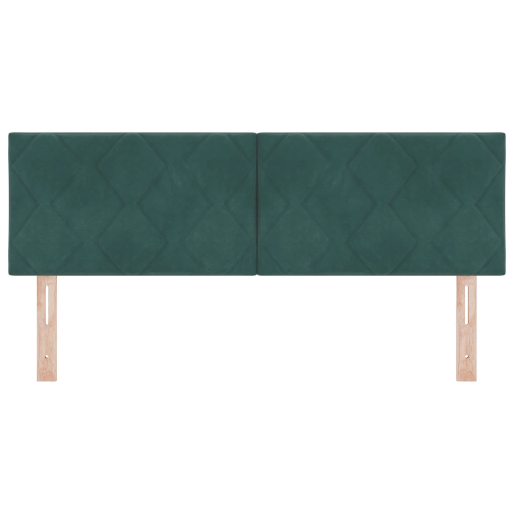 Testiera LED Design a Blocchi Diamante Verde Scuro 144 cm Velluto