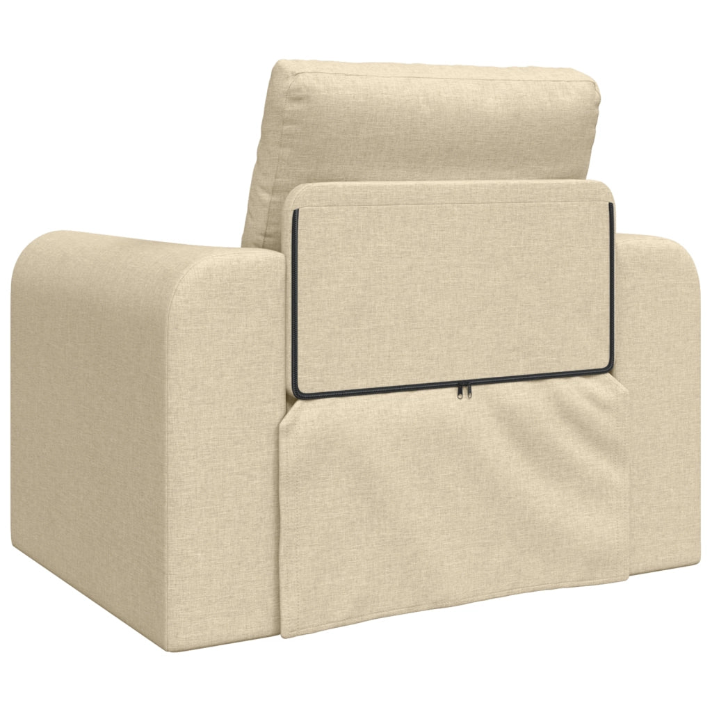 Divano Letto 2-in-1 Panna 98x71x83 cm Tappezzeria