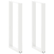 Set di 2 gambe regolabili per tavolo da bar a forma di U 40 x 100-101 cm estetica moderna finitura opaca in acciaio bianco 02_0057469