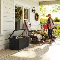 Panca Baule Contenitore da Giardino con Chiave, Cassapanca Moderna in Acciaio, Grigio, 120x62x62cm