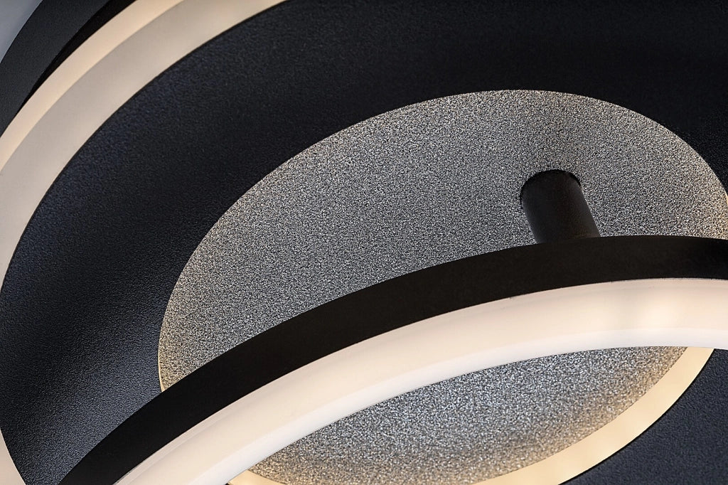 Lampada soffitto LED integrato Lureo 3 anelli nera Rabalux