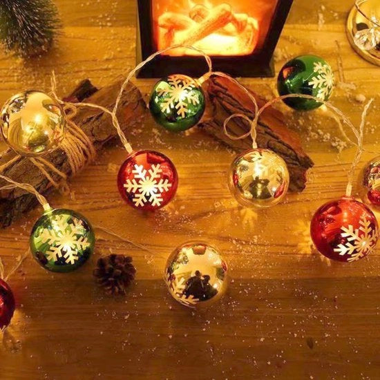 Decorazione di Natale LED a filo con sfere elettrolitiche, decorazione per albero di Natale, 3 metri, 20 luci - alimentazione USB costante.