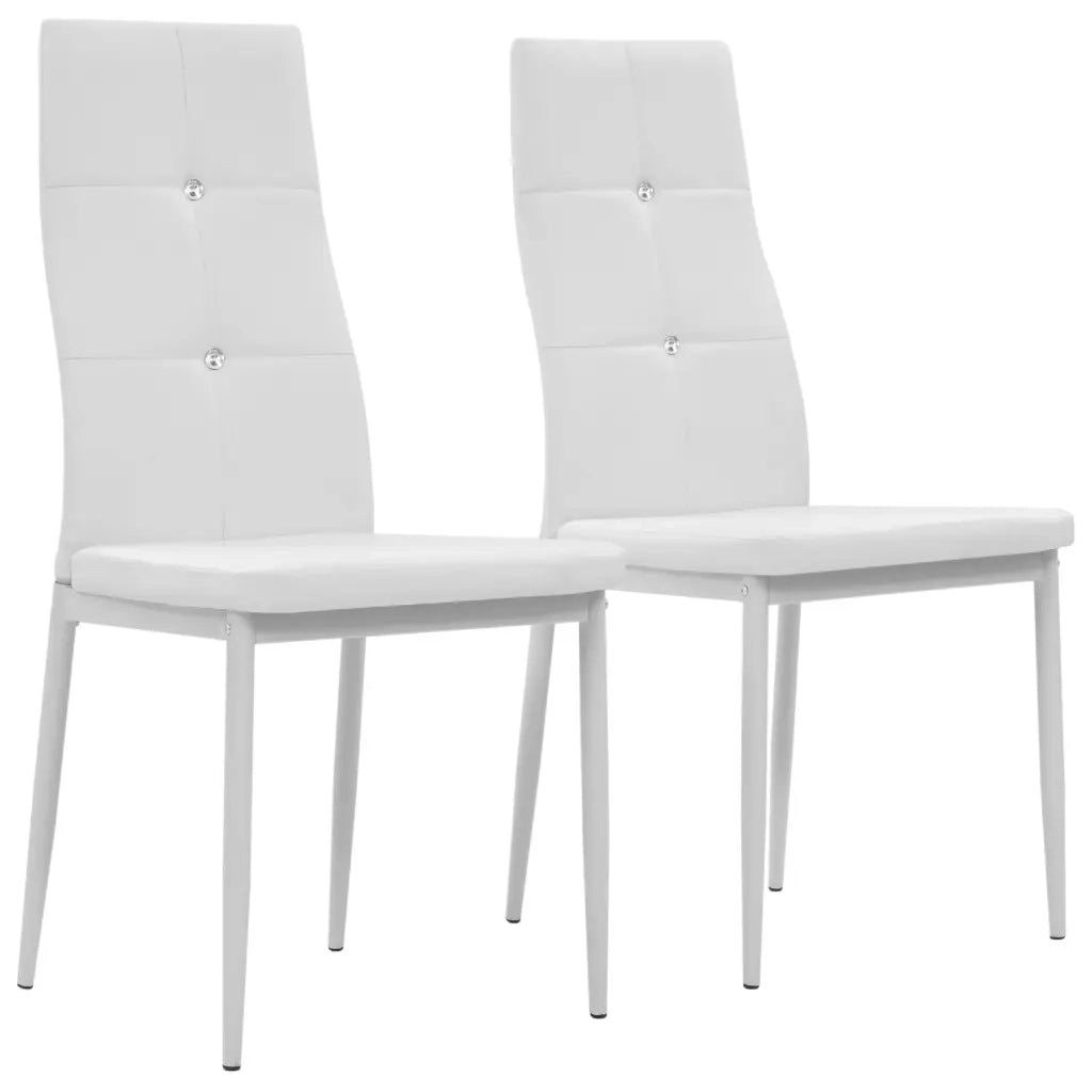 Sedie da Pranzo 2 pz Bianche in Similpelle cod mxl 22982