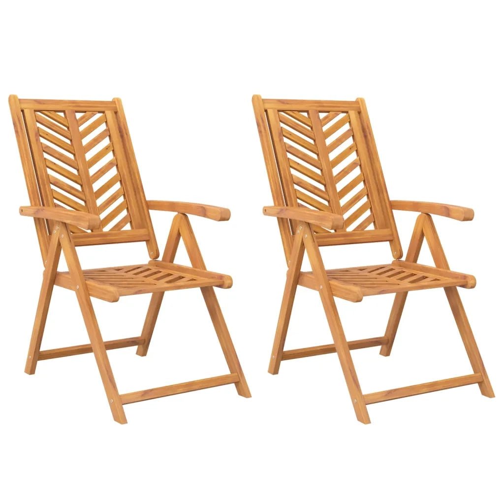 Sedie da Giardino Reclinabili 2 pz Legno Massello di Acaciacod mxl 81929