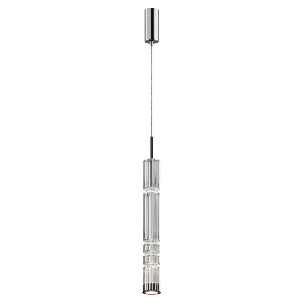 Maytoni Lampadario moderno Ordo 1 luce LED integrato cromo metallo vetro