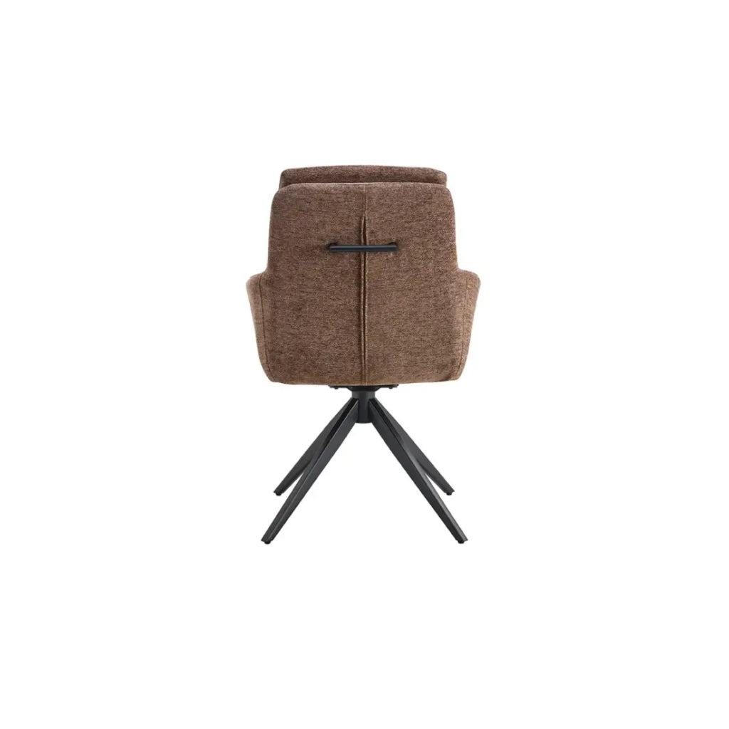 Set di 2 poltrone KAVINA - Tessuto marrone - Piedi in metallo - Con braccioli - Design accogliente e senza tempo