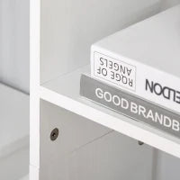 Libreria, mensola da 6 livelli, design irregolare, per soggiorno, camera da letto, ufficio, 60x21x162,5cm, bianco