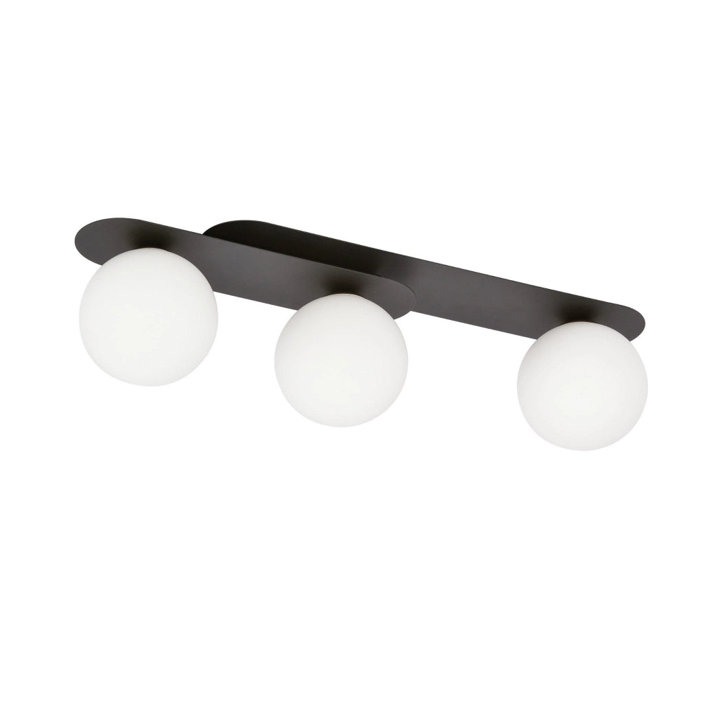 Plafoniera Emibig Plaza 3 luci 3xE14 metallo nero/opal