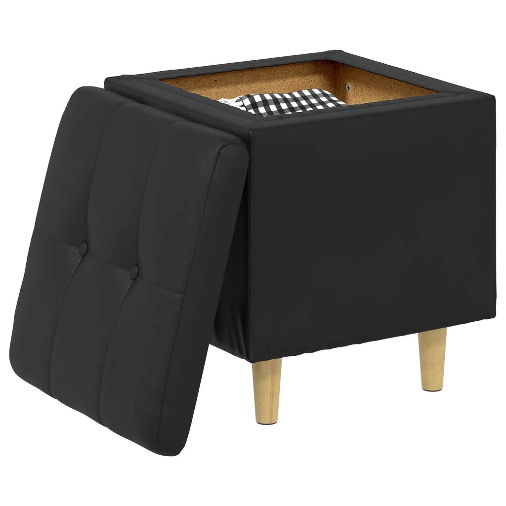 Pouf contenitore Nero 40 x 40 x 45 cm Pelle sintetica 876816