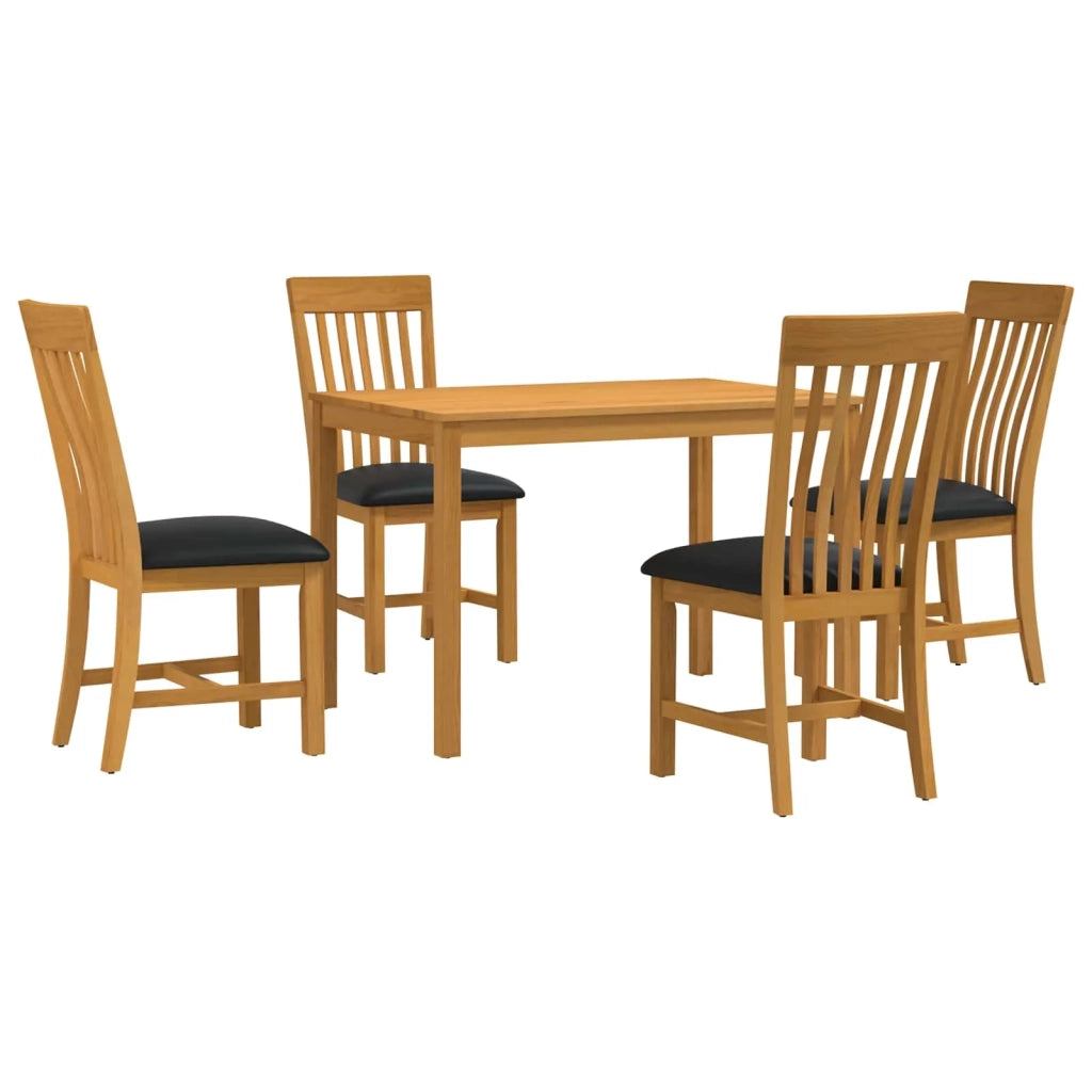 Set da pranzo 5 pz Nero Legno di Quercia Massello 3430246