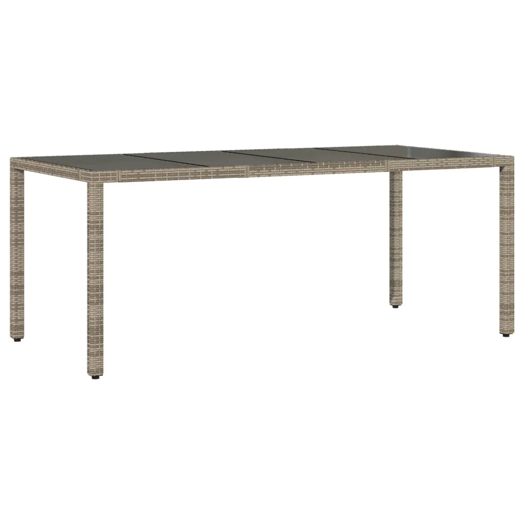 Set da Pranzo da Giardino 7 pz con Cuscini in Polyrattan Grigio