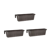 Rondine 60 - set di 3 balconiere intrecciate da 60cm con agganci regolabili e riserva d'acqua Antracite