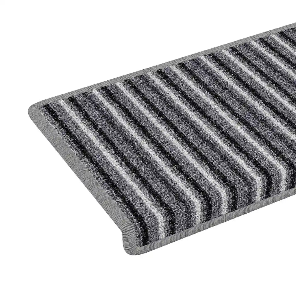 Tappetini per scale autoadesivi 15 pcs Grigio 65 x 21 x 4 cm