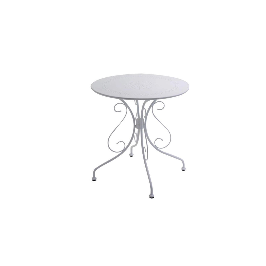 Tavolo in Metallo Bianco diametro 70 cm 72 cm mod. New Old