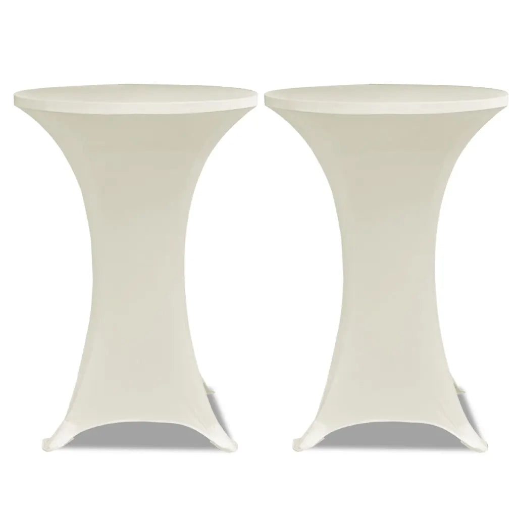 Copritavolo ?60 cm Crema Tessuto elasticizzato 2 pezzi CFW7066424