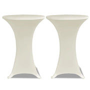 Copritavolo ?60 cm Crema Tessuto elasticizzato 2 pezzi CFW7066424