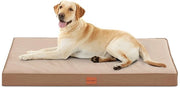 Cuscino per Cani Ortopedico, Sedia per Cani con Schiuma Ei-Crate per Cani Grandi, 112 x 81 cm, Rimovibile e Lavabile, Fondino Antiscivolo, Marrone