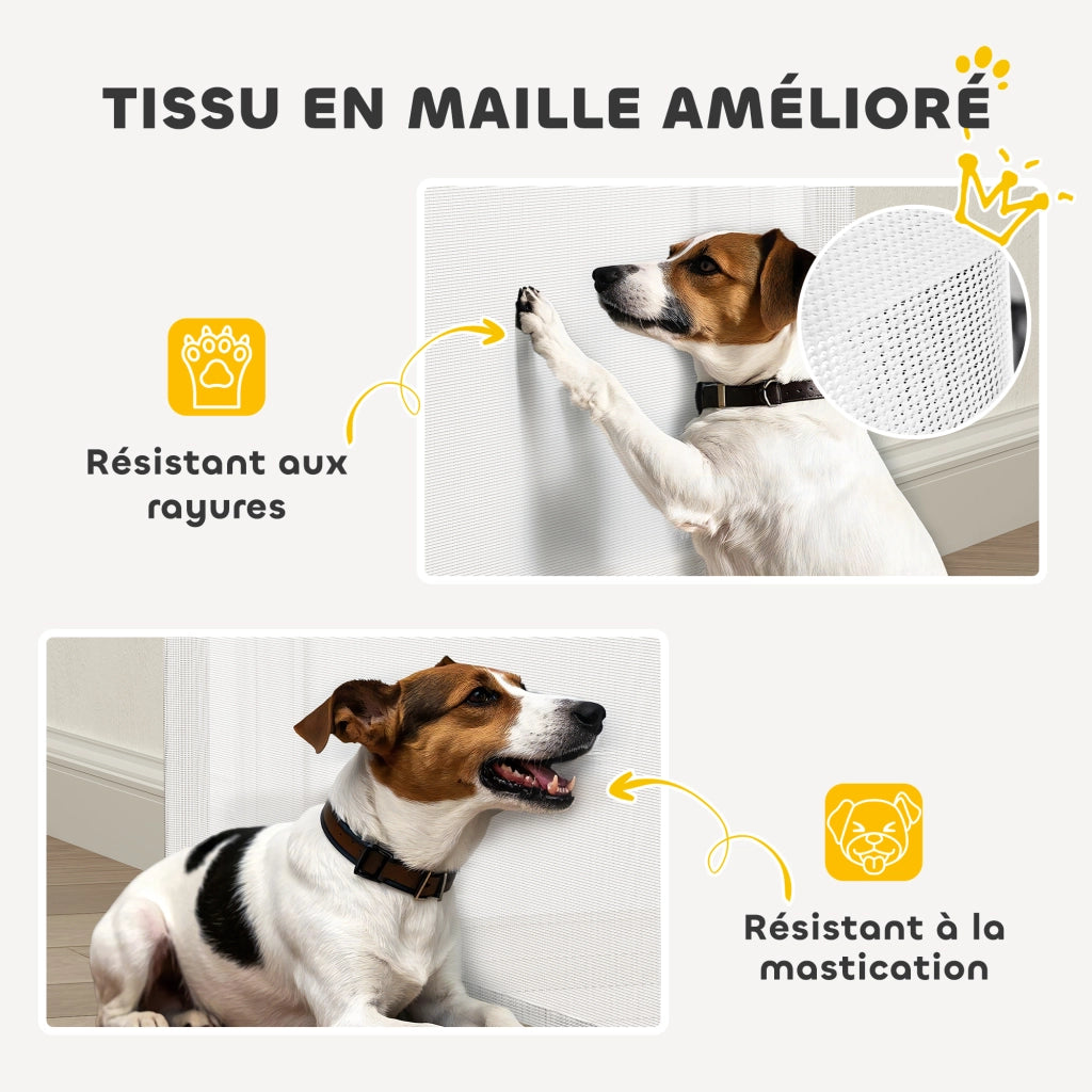 Barriera retrattile per cani e gatti ¨C zephmum ¨C bianco 0-144 cm