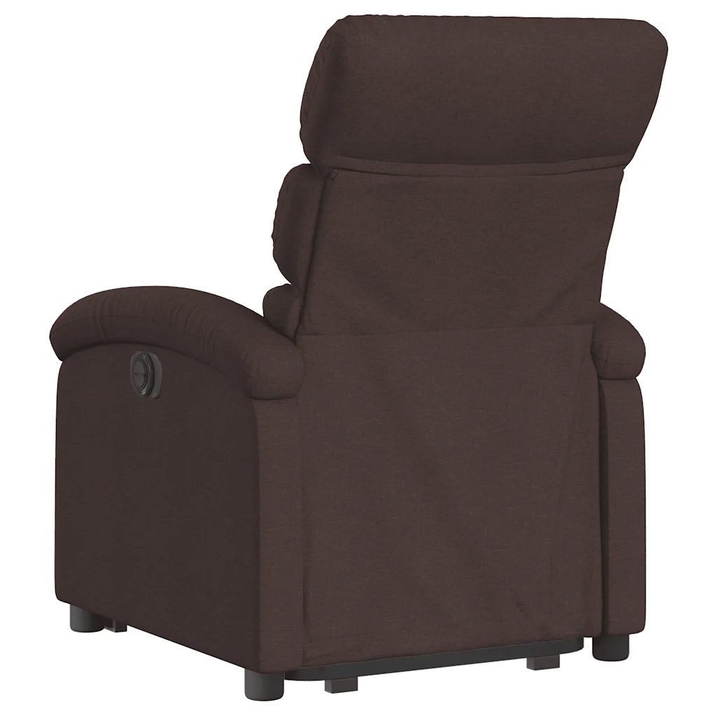 Poltrona Alzapersona Reclinabile Marrone Scuro in Tessuto 3203983