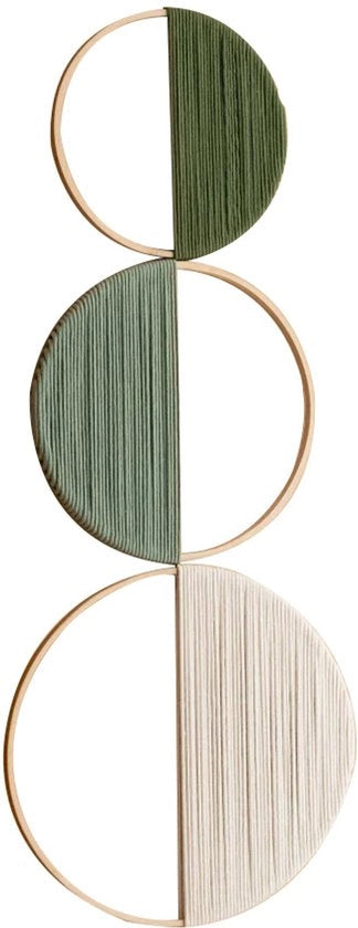 Decorazione per Parete in Bambù Bohemien - Macramè Artigianale - Materiali Naturali - Disegno Geometrico - Per Salotto/Camera da Letto