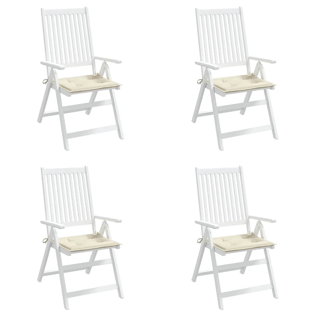 Cuscini per Sedia 4 pz Crema 40x40x4 cm in Tessuto Oxford