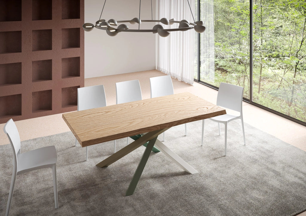 Tavolo fisso 90x180 cm Versalux scortecciato rovere gambe 4/A