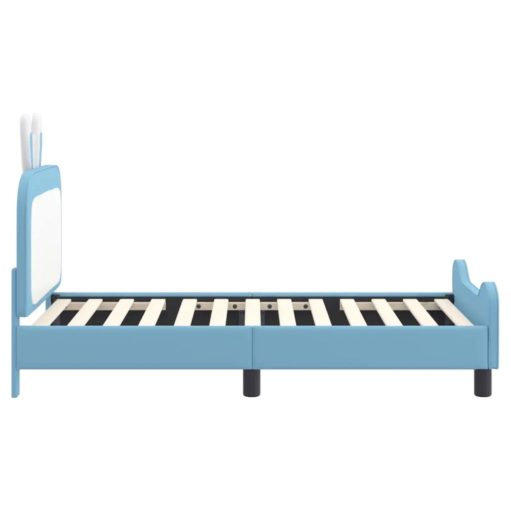 Struttura letto bambini con testata Blu 80 x 160 cm PU