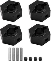 Adattatore Hub 4 pezzi - Parti di ricambio - Compatibile con auto RC - Facile da installare - Prestazioni di guida migliorate - Alluminio nero