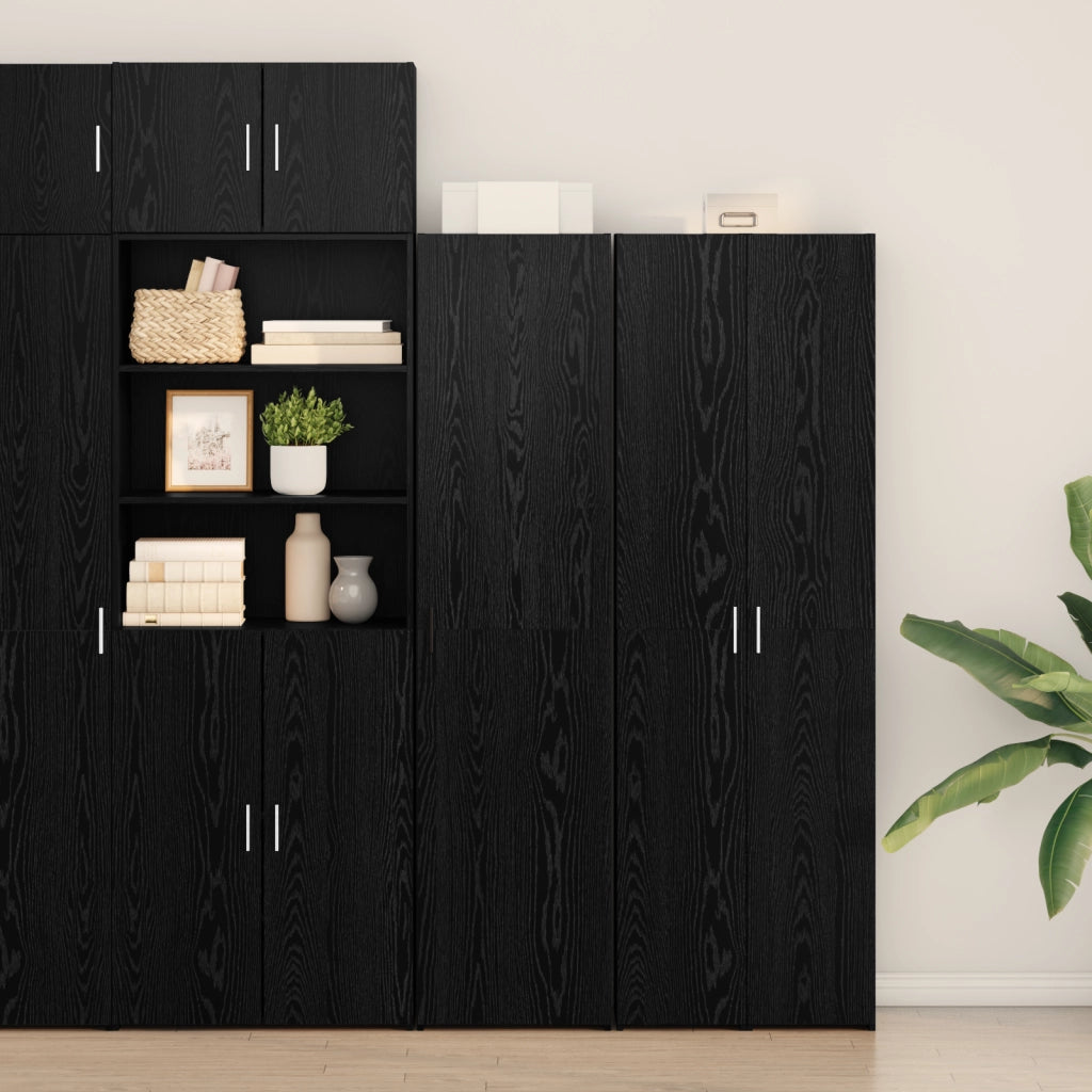 Highboard Rovere Nero 45x42.5x185 cm Legno ingegnerizzato