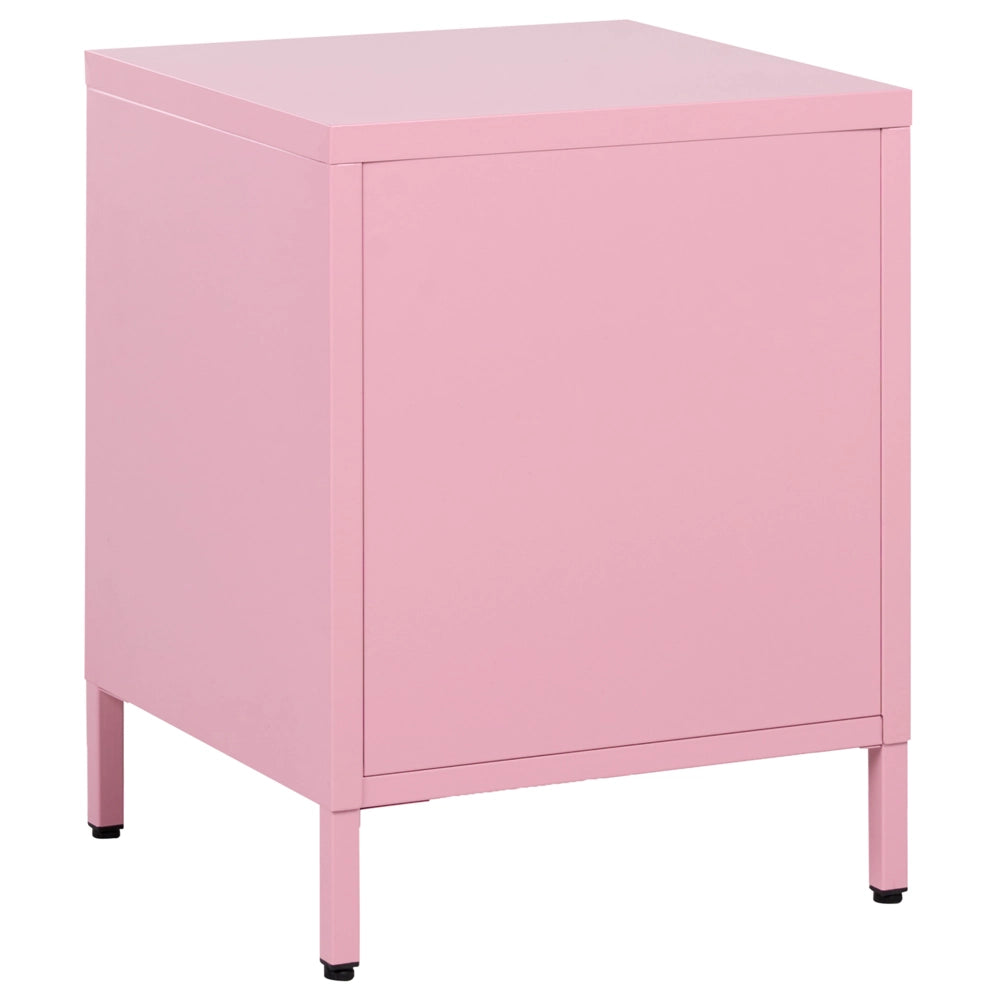 Comodino in Acciaio Rosa Design Industriale 2 Cassetti Camera da Letto Mobili Contenitori