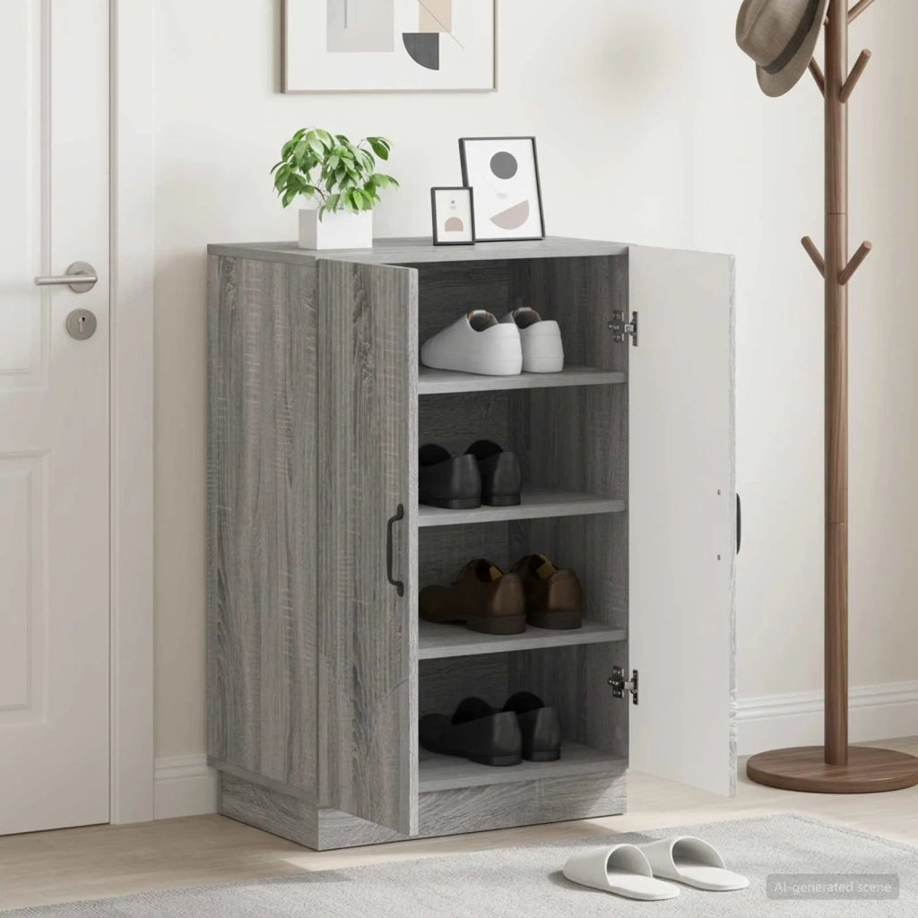 Mobile per scarpe HOORN 59,5 x 39,5 x 87 cm Sonoma grigio 897311