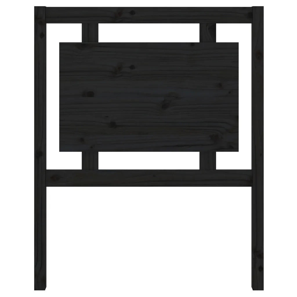 Testiera per Letto Nera 80,5x4x100 cm in Legno Massello di Pino 817919