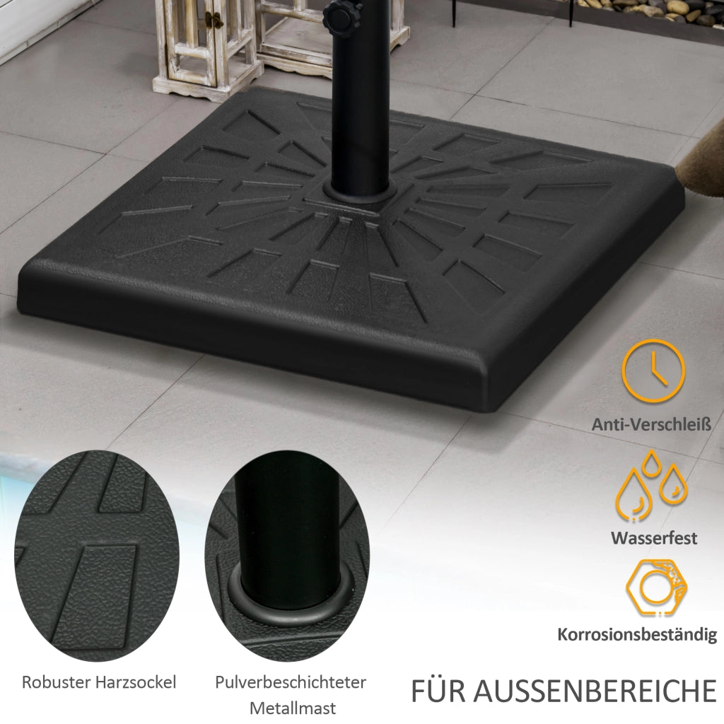Base per Ombrellone da Giardino ¨C zephmum ¨C Nero 51x51x32 cm