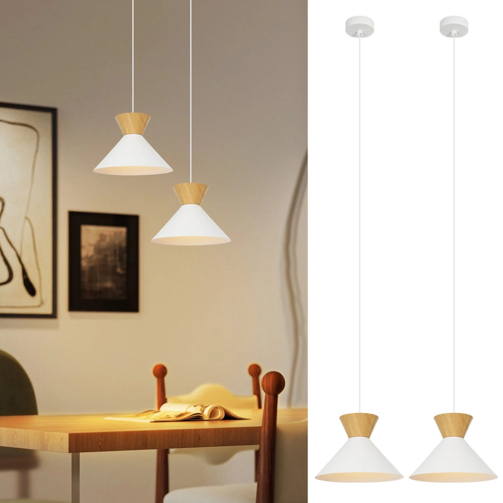 Lampada a sospensione ZMH per sala da pranzo 2 luci a sospensione bianche a 1 fiamma ?25 cm corridoio retr¨°