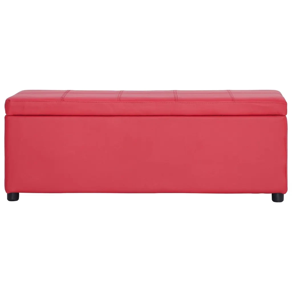 Panca con Vano Portaoggetti 116 cm Rosso in Similpelle 281314