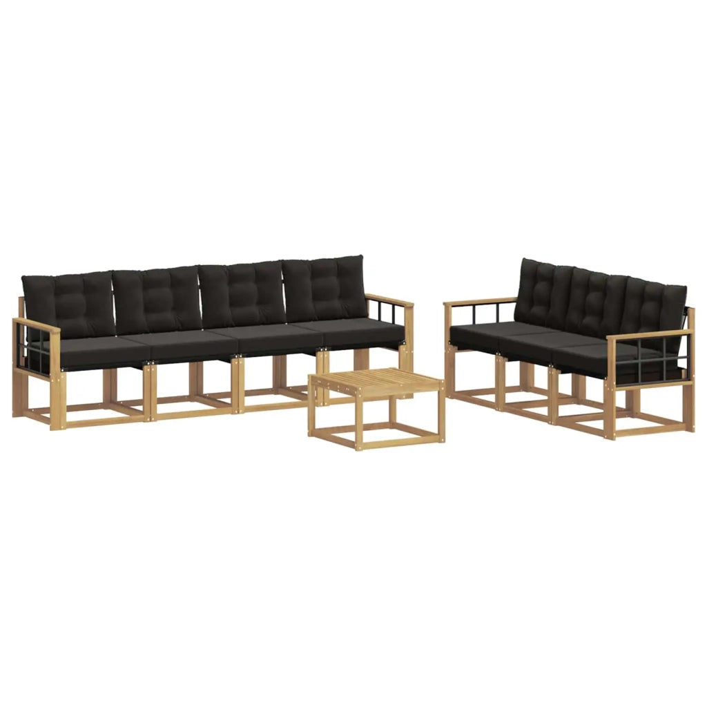 Set di divani da esterno 8 pz Bianco e Nero 3389290