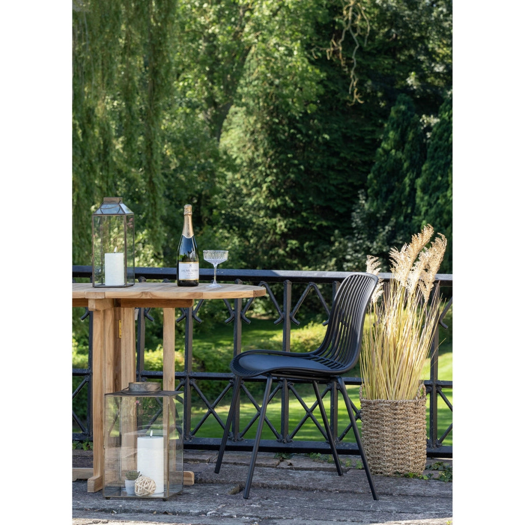 Set di 4 Sedie da Giardino Branson, Nero, Plastica, 55x46,5x82 cm