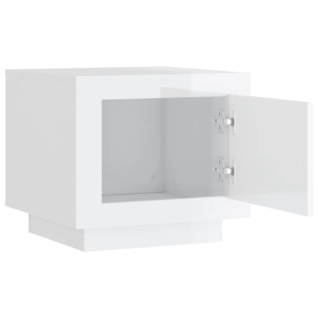 Tavolino da Salotto Bianco Lucido 51x50x45 cm Legno Multistrato cod mxl 18409