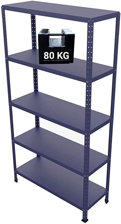 SCAFFALE IN METALLO BLU ETTORE KIT BULLONI 100 X 40 X H 187 CM 5 RIPIANI