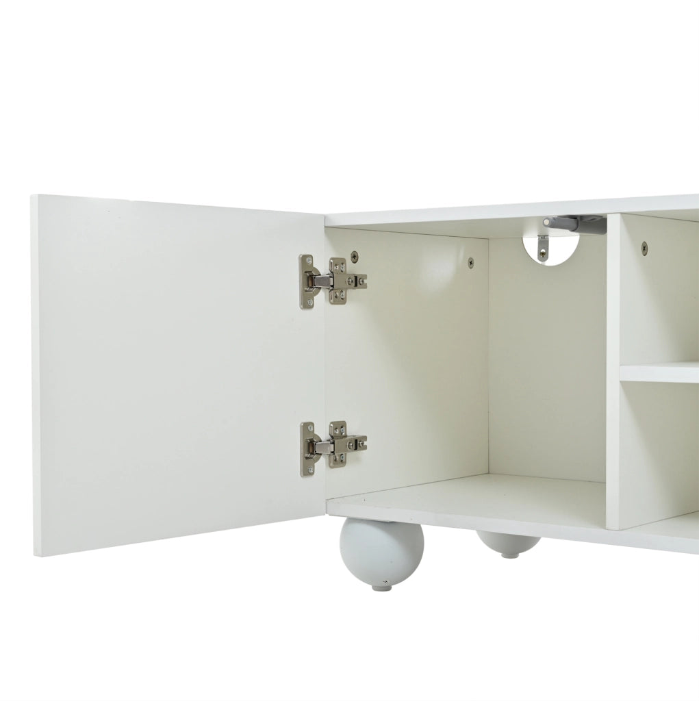 Mobile porta televisore bianco a 3 ante, 200 x 40 x 44 cm
