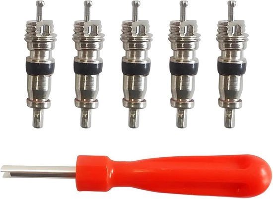 Set di strumenti per rimuovere valvole - riparazione valvole di scarico - rimuovitore valvola - sostituzione di un impianto di scarico - valvole di stantuffo - bicicletta.